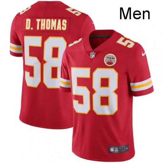 Men Nike Kansas City Chiefs 58 Derrick Thomas Red Team Color Vapor Untouchable Limited Player NFL Jersey